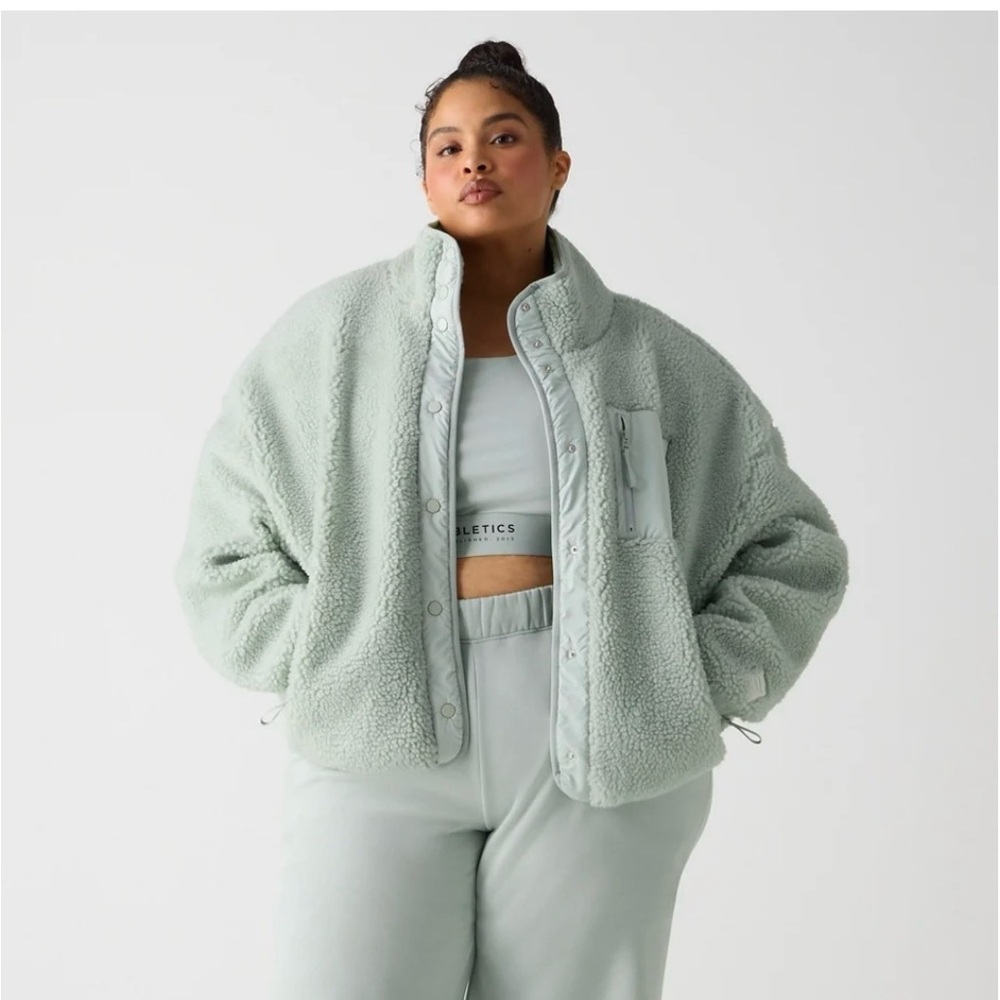 Fabletics Minty Sage Teddy Jacket
